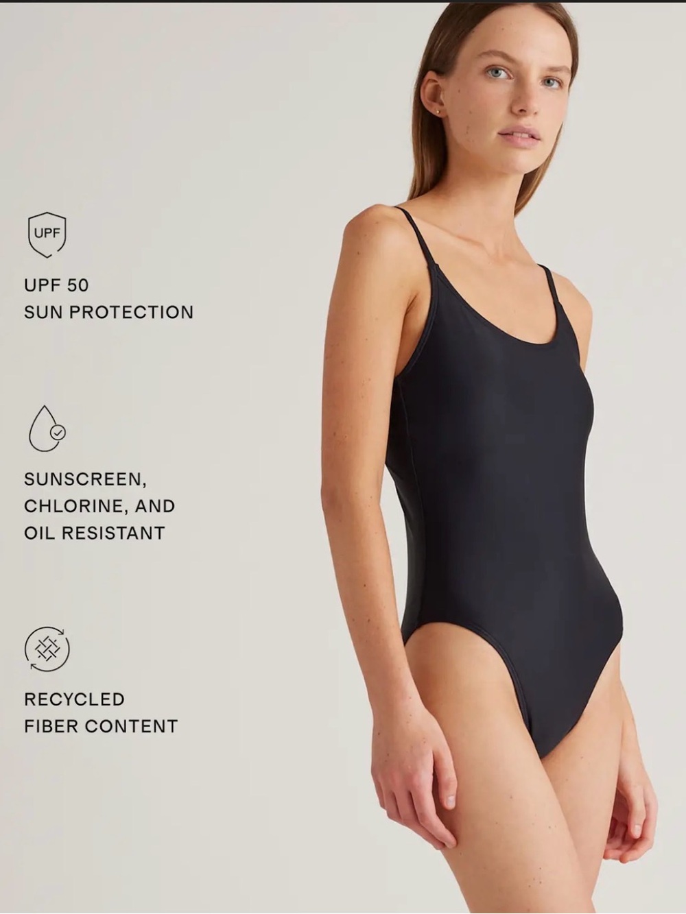 Quince Black One-Piece Swimsuit